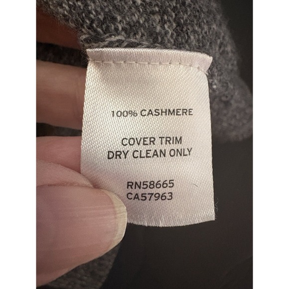 NORDSTROM MEN'S SHOP M Gray Cashmere Quarter Zip Sweater Minimalist Classic - Picture 6 of 6